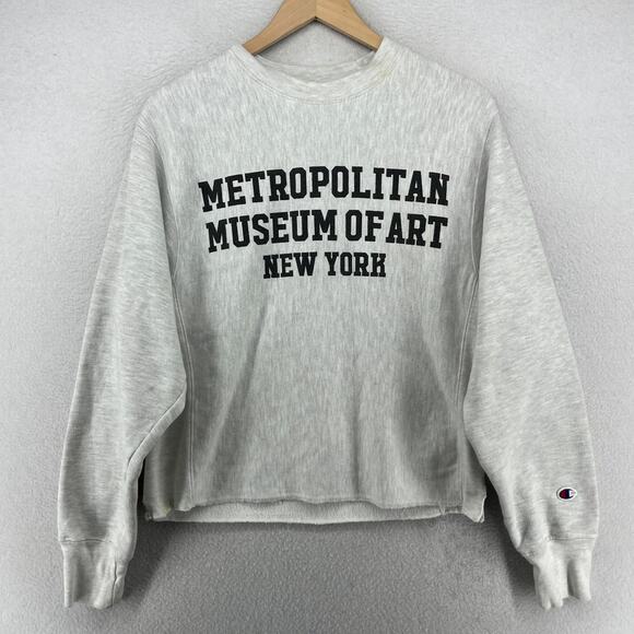 METROPOLITAN MUSEUM OF ART Sweatshirt Womens S The Met NY CHAMPION Gray - Picture 1 of 16